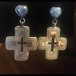 Sterling Silver Cross Earrings (Never Worn)